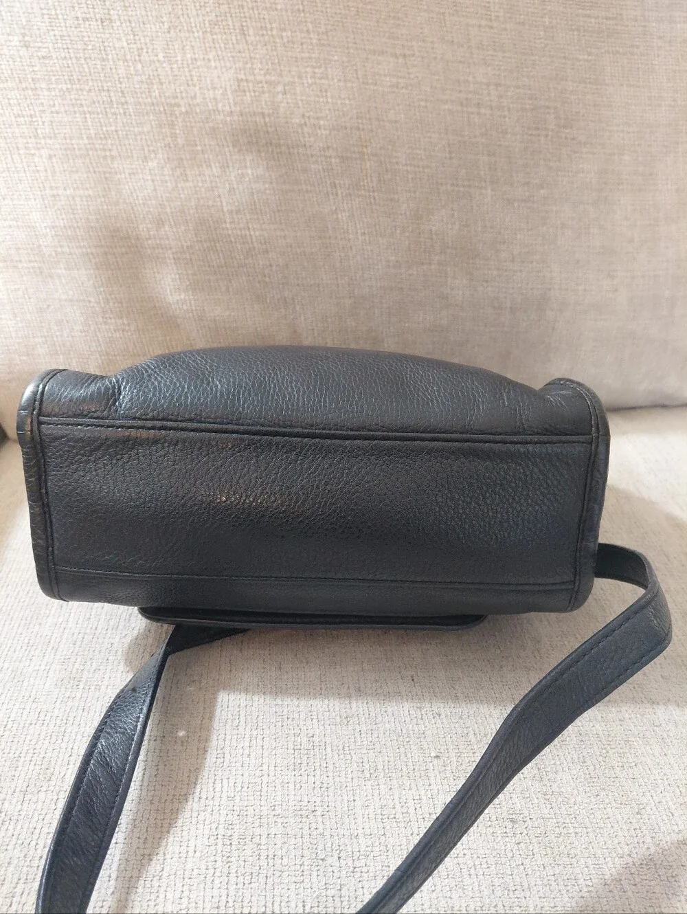 Michael Kors Black Leather Crossbody with Gold MK Emblem